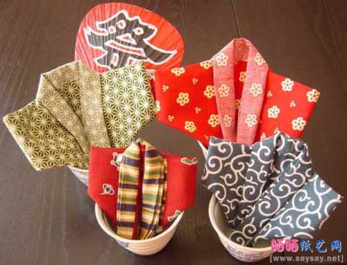 日式餐巾折纸图解教程