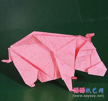 猪的手工折纸方法
