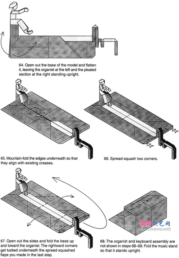 Robert J.Lang钢琴师折纸教程图解