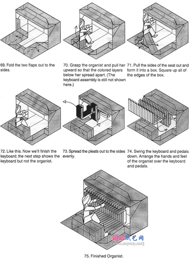 Robert J.Lang钢琴师折纸教程图解