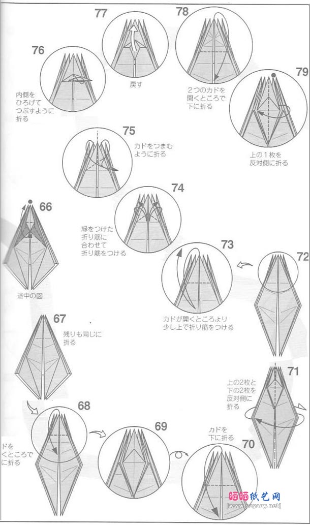 目黑俊幸燕尾蝴蝶折纸教程图解-高级教程