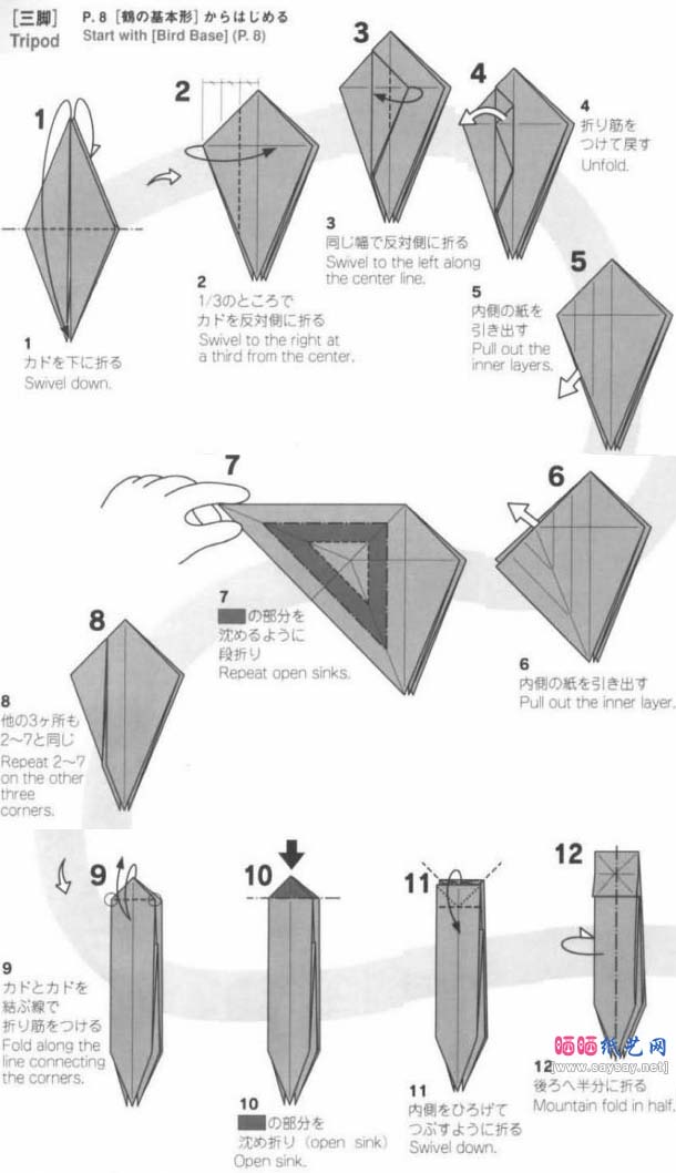 西川诚司天体望远镜折纸教程图解