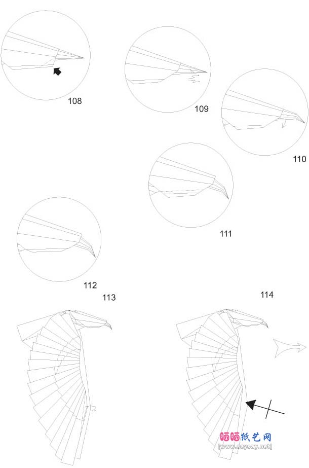 老鹰3.5折纸教程详细图解-高级教程