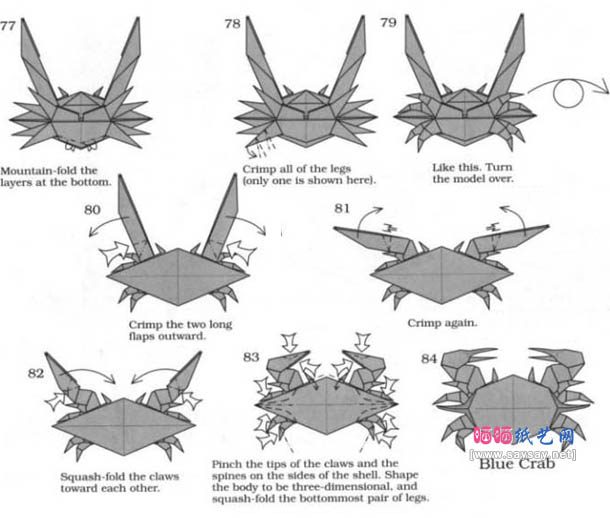 Robert J.Lang蓝蟹折纸教程图解