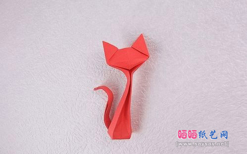可爱的小猫折纸方法教程-儿童折纸系列