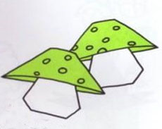 非常简单的蘑菇折纸效果图