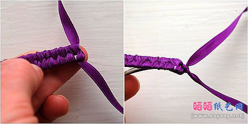 精美的彩带编织发卡DIY制作步骤2