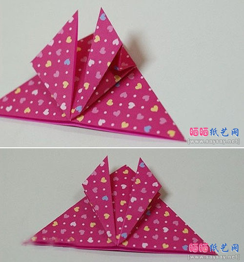 手工折纸蝴蝶DIY具体步骤3