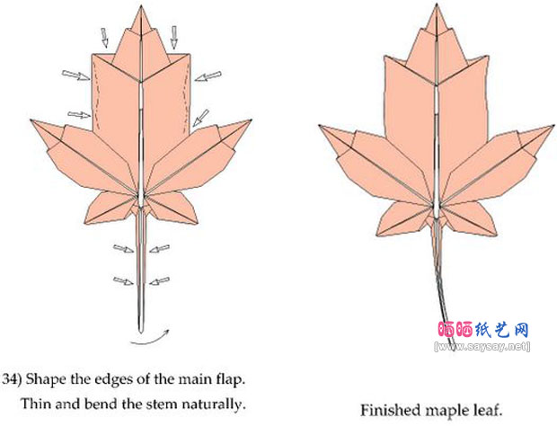 BrianChan的枫叶手工折纸教程步骤图片5