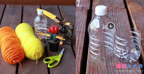 环保低碳家居生活 用废弃塑料瓶制作悬挂式盆栽