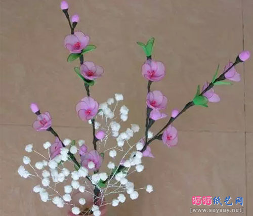 丝网花制作教程 桃花（丝袜花）DIY方法步骤