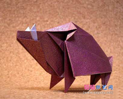 小松英夫的野猪手工折纸图解教程
