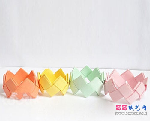 漂亮的皇冠戒指折纸图解教程-儿童折纸系列