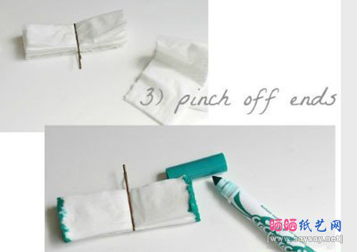 餐巾纸制作纸艺花步骤3