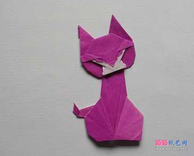 濑田美惠子手工折纸温柔猫小姐的方法图解教程