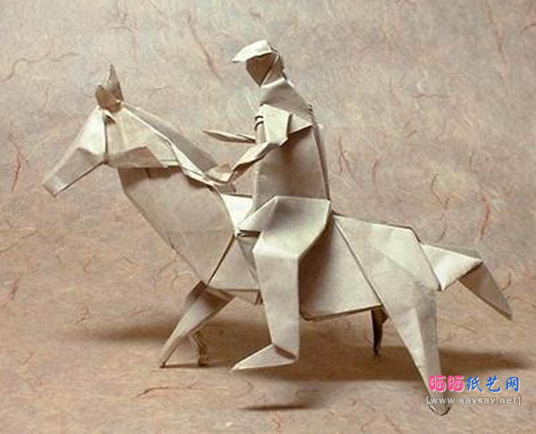 DavidBrill手工折纸骑马人的折法
