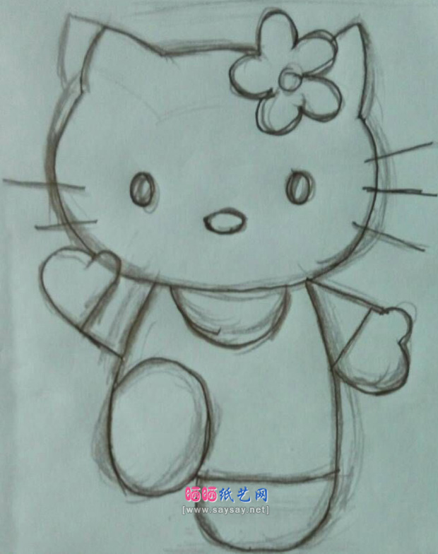 纸艺制作可爱KITTY猫衍纸DIY方法—HelloKitty 第2步