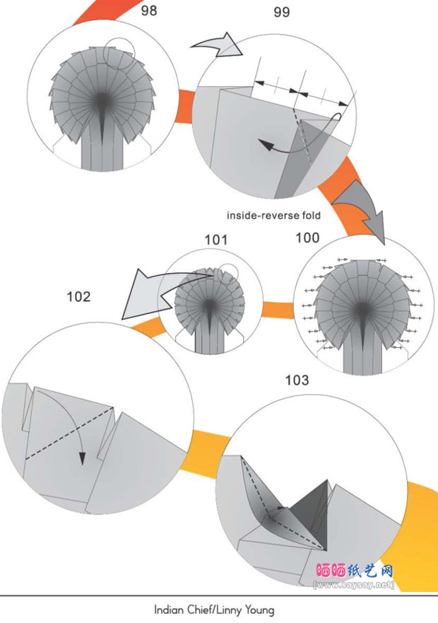 印度酋长手工折纸图谱教程图片步骤18