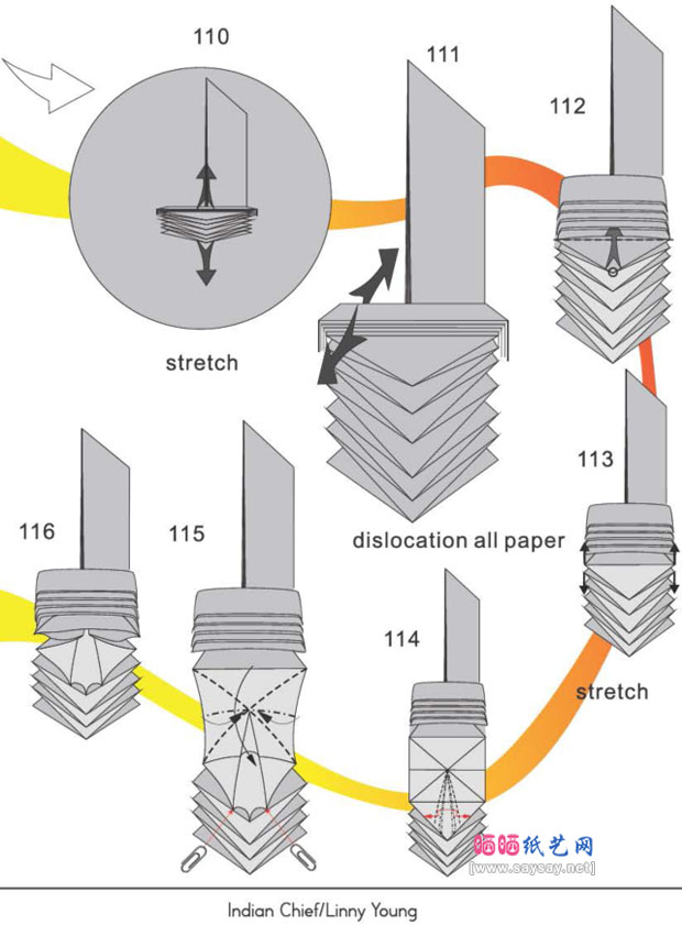 印度酋长手工折纸图谱教程图片步骤20