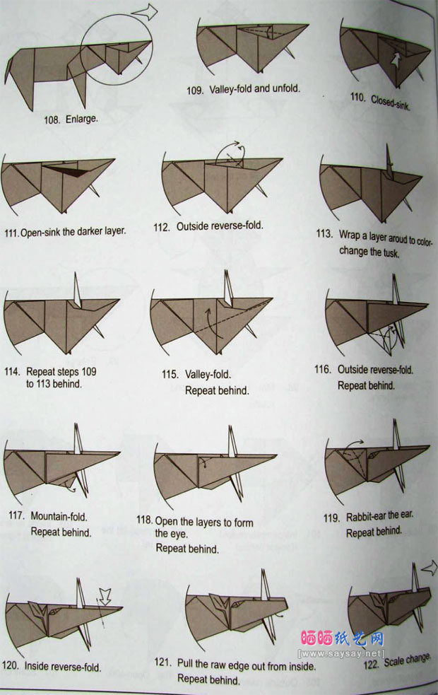 QuentinTrollip复杂动物折纸教程野猪的折法图谱教程图片步骤9