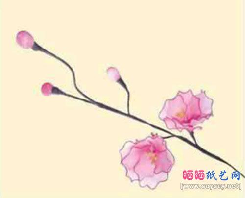 丝袜制作漂亮的樱花丝网花成品图