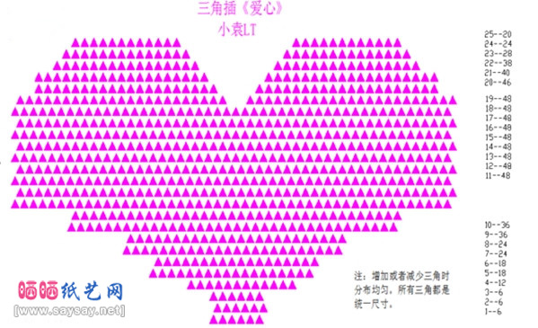 折纸爱心三角插手工制作图文教程图纸