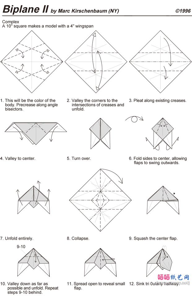 MarcKirschenbaum纸艺教程双翼飞机折纸图谱1-www.saybb.net