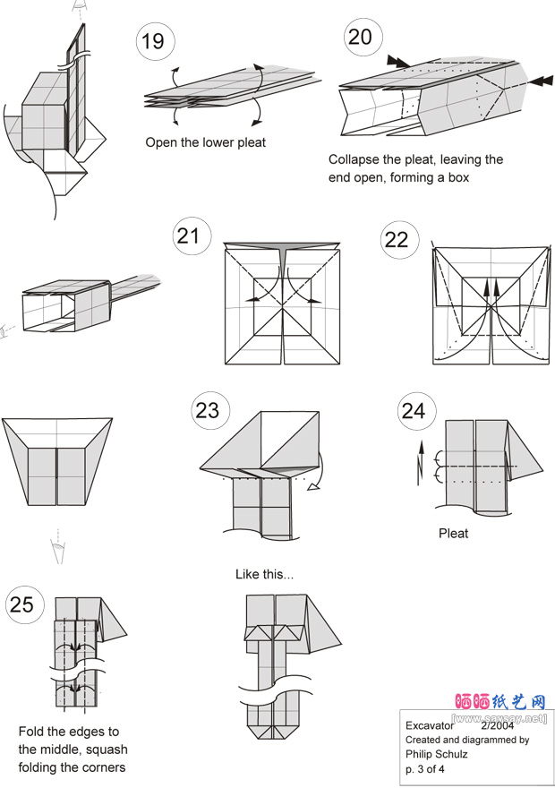 PhilipSchulz折纸挖土机的图谱教程图片步骤3