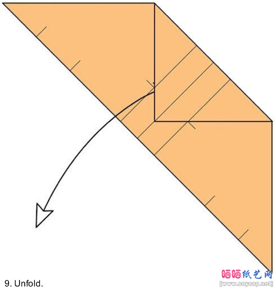 户外沙发椅折纸教程图片步骤9-www.saybb.net
