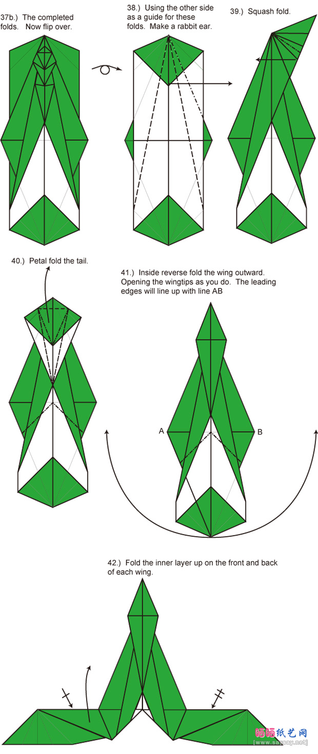 CharlesEsseltine的飞龙折纸图谱折纸步骤5-www.saybb.net