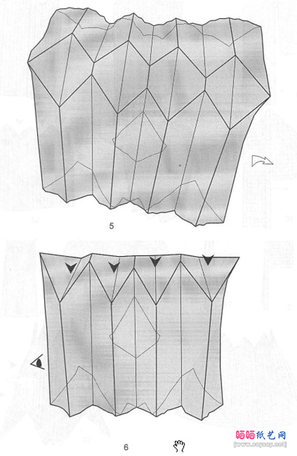 飞行竹节虫手工折纸教程步骤4-www.saybb.net