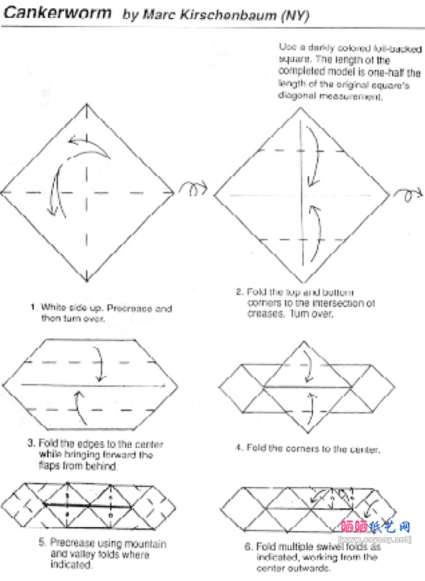 MarcKirschenbaum的手工折纸马陆的纸艺教程步骤1-www.saybb.net