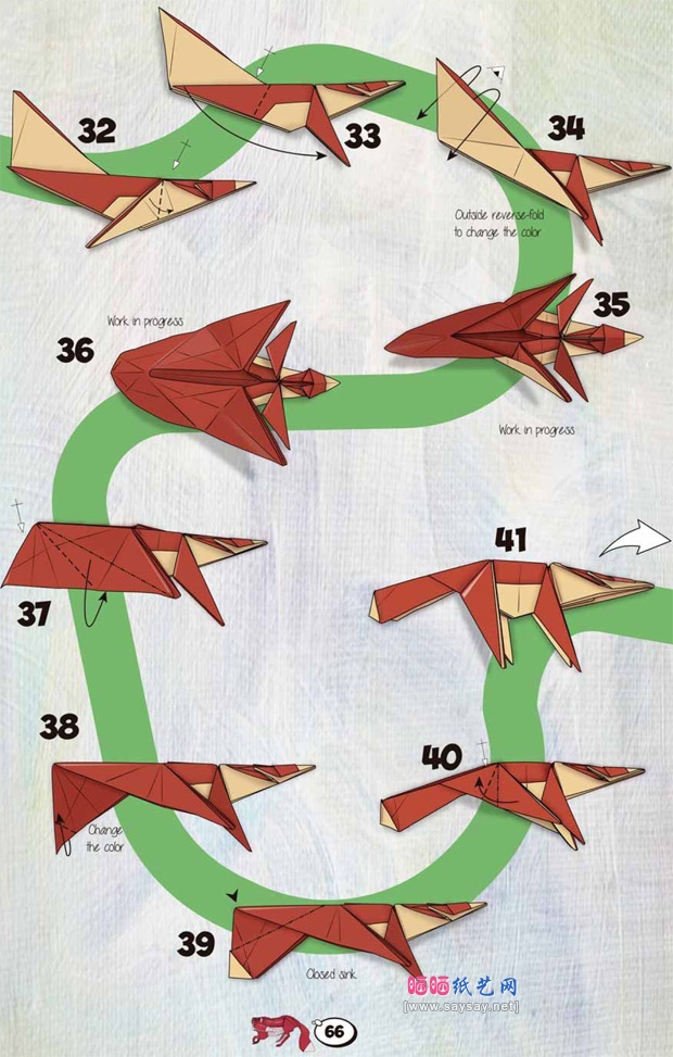 JoseMHerrera原创设计的回头望小狐狸折纸方法步骤4-www.saybb.net