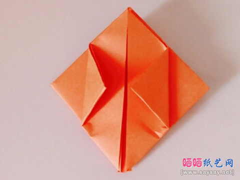 儿童折纸教程小水壶的折法实拍图片步骤5-www.saybb.net